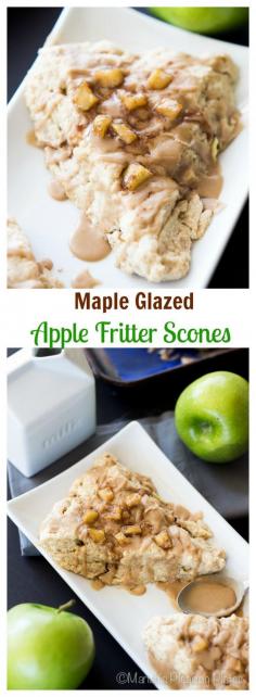 
                    
                        A buttery scone filled with tart apples, sweet cinnamon sugar, and a heavenly maple glaze. These apple fritter scones will give your breakfast a whole new meaning.
                    
                