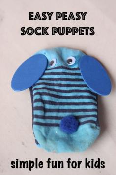 
                    
                        How to Make Easy Peasy Sock Puppets.  Easy crafts for little fingers!
                    
                