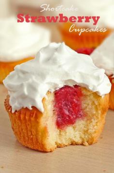 
                    
                        These strawberry shortcake cupcakes are fluffy, moist and very-vanilla with pockets of strawberry jam inside each bite
                    
                
