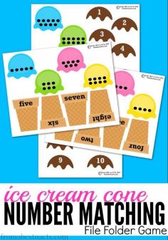 
                    
                        As the weather warms up, enjoy the summer heat with this cool ice cream cone themed number matching file folder game!
                    
                