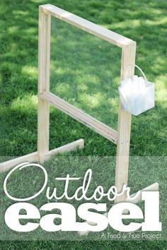 
                    
                        Free plans on how to make this super fun Outdoor Easel! Great for fingerpainting outside!
                    
                