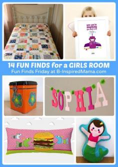 
                    
                        14 Fun Finds - Girls Room Ideas - Part of Fun Finds Friday at B-Inspired Mama
                    
                