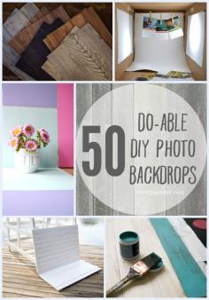 
                    
                        50 Do-Able DIY Photo Backdrops | A collection of inspiration from across blogland for bloggers and shop owners looking to shoot professional-looking photos using backdrops they already have or can easily and inexpensively make themselves!  A goldmine of information!
                    
                