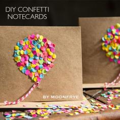 
                    
                        DIY Confetti notecards by Moonfrye.com  Moonfrye DIY/ Confetti Crafts/ Kids Crafts/ DIY Cards #Moonfrye
                    
                