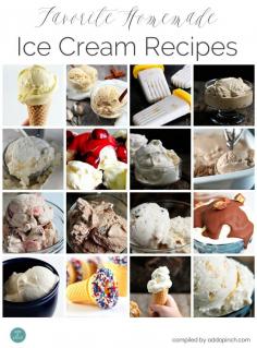 
                    
                        These favorite homemade ice cream recipes include traditional flavors as well as  S'mores Ice Cream and Coffee Chip Ice Cream from addapinch.com.
                    
                