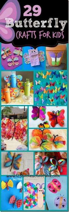 
                    
                        29 Butterfly Crafts for Kids - So many beautiful and unique ways for kid from toddler, preschool, kindergarten, and more to make butterflies!
                    
                