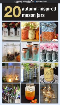
                    
                        20 Autumn-Inspired Mason Jars - Anything & Everything curated for Hometalk #MasonJars
                    
                