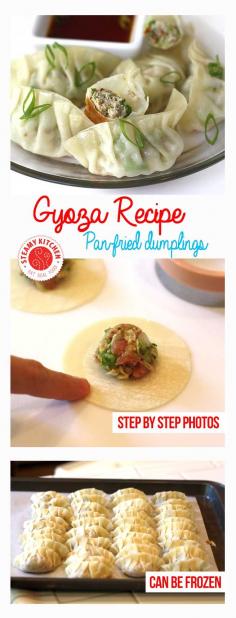 
                    
                        Gyoza Recipe (Japanese Pan-Fried dumplings) with step by step photos ~ steamykitchen.com
                    
                