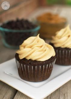 
                    
                        Chocolate Cupcakes with Peanut Butter Frosting - Triple chocolate cupcakes with a perfectly  sweet and creamy peanut butter frosting. A classic flavor combo in a fabulous cupcake!
                    
                