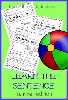 
                    
                        Have your child master the sentence with these free printables. It's a fun summer education.
                    
                