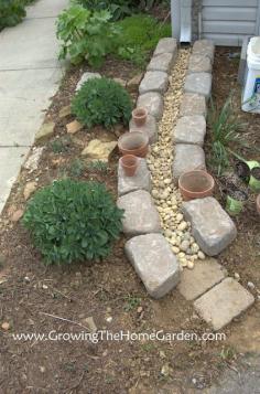
                    
                        Growing The Home Garden: Gardening in the Home Landscape: Making A Dry Creek Bed Drainage Canal for Downspouts
                    
                