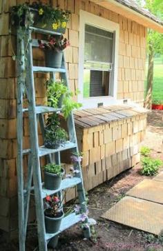 
                    
                        The Chicken Chick®: Upcycled Ladder Turned Planter
                    
                