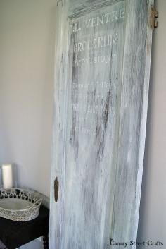 
                    
                        Create a weathered, vintage look by layering several coats of watered down chalk paint.  {Canary Street Crafts}
                    
                