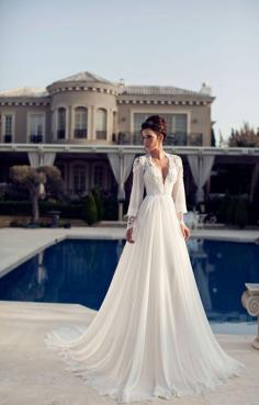 
                    
                        Julie Vino embroidered wedding dresses with long sleeves
                    
                