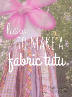 
                    
                        How to Make a Fabric Tutu is a great twist on an easy tutorial for a fun birthday party activity or favor, photo prop, or just a dress up accessory. Video included. Click here to see how easy:  multitaskingmaven...
                    
                