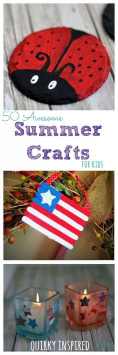 
                    
                        It's so easy to keep the kids happy with these 50 awesome summer crafts for kids! Love these 4th of July crafts, summer crafts, and other camping crafts to keep the family busy!
                    
                