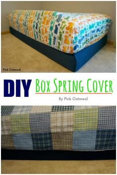 
                    
                        DIY Box Spring Cover - Pink Oatmeal   I Love this simple way to cover up an ugly box spring.  I was looking for something for my toddlers bed!
                    
                