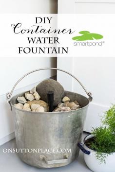 
                    
                        This DIY Container Water Fountain is so easy and fast. Add the sound of a babbling brook to your outdoor space in no time! Budget friendly too.
                    
                