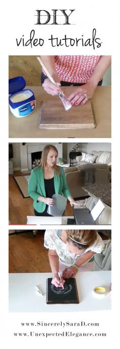 
                    
                        Check out these DIY Video Tutorials from Sincerely, Sara D. & Unexpected Elegance!
                    
                