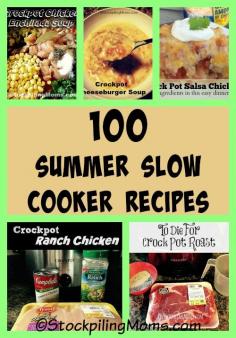 
                    
                        100 Summer Slow Cooker Recipes that will help you save time and money in the kitchen!
                    
                
