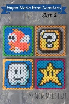 
                    
                        My Mom Made That: Super Mario Brothers Coasters Set 2 of 3 with Free Downloadable Perler Bead Patterns
                    
                