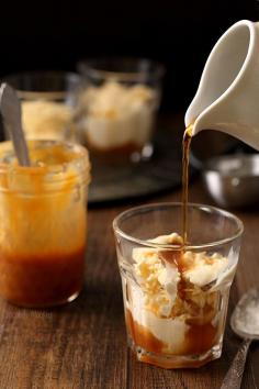 
                    
                        Finally - an excuse to have ice cream for breakfast! Salted Caramel Affogatos are coffee ice cream floats where cold and creamy ice cream meets hot and bitter coffee, complementing each other perfectly when you need a caffeine boost.
                    
                