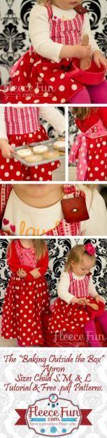 
                    
                        a couple of sweet heart aprons for making and delivering treats in!  Free pattern and video tutorial.
                    
                