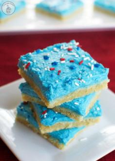 
                    
                        Patriotic Sugar Cookie Bars - The perfect treat for a 4th of July celebration! These bars are GOOD.
                    
                