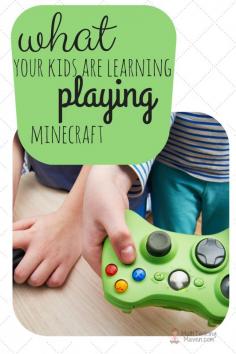 
                    
                        What are kids learning playing Minecraft? Spelling, typing, organizing, and sequencing a few of the skills reinforced while playing. Find out more HERE:  multitaskingmaven...
                    
                