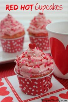 
                    
                        Red Hot Cupcakes: Red Hots are a favorite candy of mine so we incorporated them into these cupcakes. If your looking for a Valentine’s Day treat or simply a treat for anytime of the year, try these Red Hot Cupcakes! You will enjoy them!
                    
                