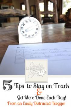 
                    
                        5 Tips of stay of track with your day and get your tasks done.  As a blogger and big on getting distracted or TOO focused my days run short.  These tips are helping me.  Click to see if they can help you too!  Country Design Style
                    
                