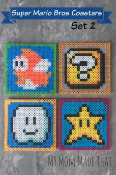 
                    
                        My Mom Made That: Super Mario Brothers Coasters Set 2 of 3 with Free Downloadable Perler Bead Patterns
                    
                