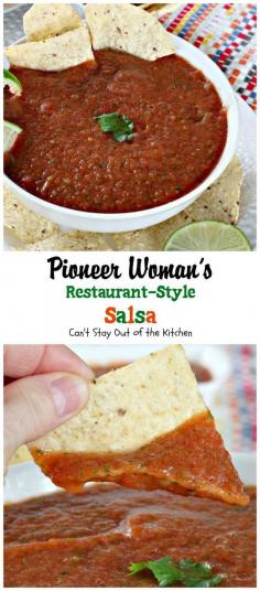 
                    
                        Pioneer Woman's Restaurant-Style Salsa | Can't Stay Out of the Kitchen | this awesome #salsa is fabulous for #tailgating parties. #Tex-Mex #appetizer #glutenfree
                    
                