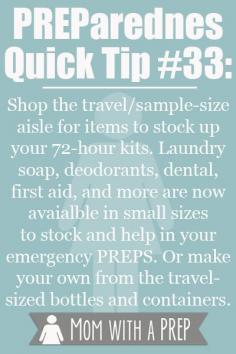 
                    
                        Mom with a PREP | PREParedness Quick Tip #33: Take advantage of the travel aisle to stock your 72 hour kit with all of your personal necessities.
                    
                