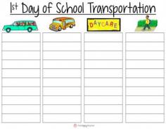 
                    
                        How will your students get home on the first day of school?  Have parents fill in this vital information when they come to Meet the Teacher Night.  This will make Back to School & dismissal so much easier!
                    
                