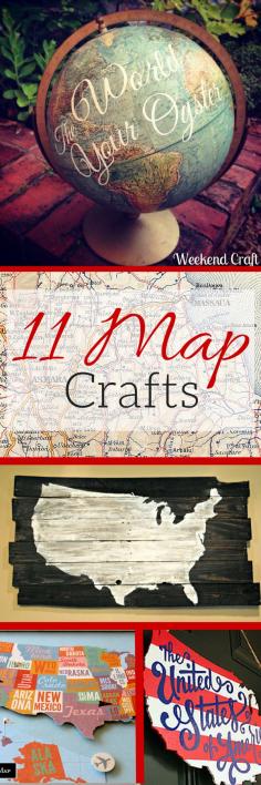 
                    
                        11 DIY Map Crafts from globes to pallets and atlas'
                    
                
