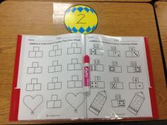 
                    
                        Teach addition & subtraction using part-part-whole.  Put worksheets in a page protector during math centers for independent practice.
                    
                