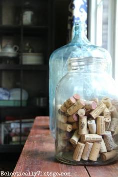 
                    
                        Got corks? Write dates and occasions on them and display in big glass jars like this one from HomeGoods. A fun way to remember special occasions! eclecticallyvinta... sponsored pin
                    
                