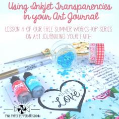 
                    
                        Free Summer Workshop Series on Art Journaling Your Faith.  This is lesson 4, Using inkjet transparencies in your art journal and getting personal with the bible!   There are also some free printables for your journaling bible and illustrated faith stuff!  Woot!
                    
                