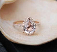 
                    
                        Ice Peach Sapphire Ring Rose Gold Engagement Ring by EidelPrecious
                    
                