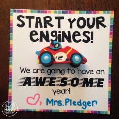 
                    
                        {FREE} Back to School Student Gift.  Get students revved up for an awesome year!  Car eraser & note from teacher...Perfect for Meet the Teacher Night or after the 1st Day of School.
                    
                
