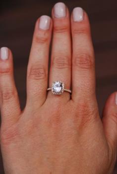 
                    
                        Sapphire Engagement Ring Rose Gold Diamond Ring by EidelPrecious
                    
                