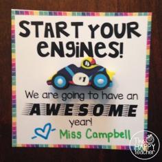 
                    
                        Back to School Student Gift.  Get students revved up for an awesome year!  Car eraser & note from teacher...Perfect for Meet the Teacher Night or after the 1st Day of School.
                    
                