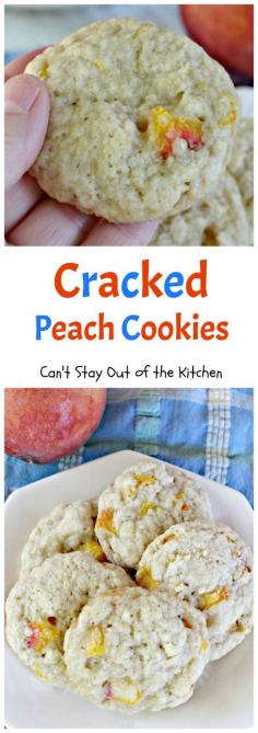 
                    
                        Cracked Peach Cookies | Can't Stay Out of the Kitchen | these amazing #cookies are so incredibly good you'll find yourself making them over and over! #dessert #peaches
                    
                