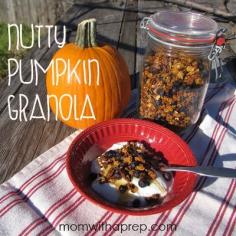 
                    
                        Nutty Pumpkin Granola! What a great way to use leftover pumpkin puree! (wait..is there such a thing as "LEFTOVER PUMPKIN"? At least this is a great way to use it!
                    
                