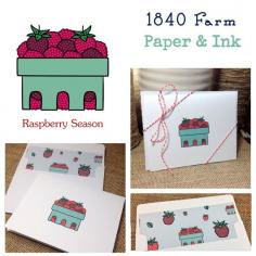 
                    
                        Set of 4 Greeting Cards Raspberry Season by 1840Farm on Etsy
                    
                