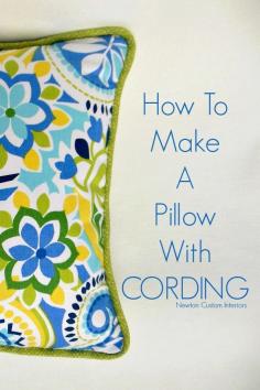
                    
                        How To Make A Pillow With Cording from NewtonCustomInter....  Learn how to add a custom designer detail - cording to your throw pillow with this detailed video tutorial.
                    
                