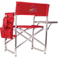 The Sports Chair by Picnic Time is the ultimate spectator chair! It's a lightweight, portable folding chair with a sturdy aluminum frame that has an adjustable shoulder strap for easy carrying. If you prefer not to use the shoulder strap, the chair also has two sturdy webbing handles that come into view when the chair is folded. The extra-wide seat (19.5") is made of durable 600D polyester with padding for extra comfort. The armrests are also padded for optimal comfort. On the side of the chair is a 600D polyester accessories panel that includes a variety of pockets to hold such items as your cell phone, sunglasses, magazines, or a scorekeeper's pad. It also includes an insulated bottled beverage pouch and a zippered security pocket to keep valuables out of plain view. A convenient side table folds out to hold food or drinks (up to 10 lbs.). Maximum weight capacity for the chair is 300 lbs. The Sports Chair makes a perfect gift for those who enjoy spectator sports, RVing, and camping. Dimensions: 19 x 4.25 x 33.25 inches.