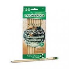 Made from natural, premium, FSC-certified wood Quality, green latex-free erasers for clean corrections. PMA approved nontoxic. Forest Stewardship Council (FSC) - for wood/paper products from forests certified to the 'gold' standard of responsible forestry. Forest Stewardship Council US-0081. FSC Certification ensures responsible use of forest resources and provides assurance that the fiber in this paper comes from forests that are well-managed to protect biodiversity and the livelihoods of the people that depend on those forests. Ticonderoga Pencils part of a large selection of office supplies. Ticonderoga(R) EnviroStik(R) Pencils, #2, Natural Barrel Color, Box Of 12 is one of many Wood Pencils available through Office Depot. Made by Ticonderoga.