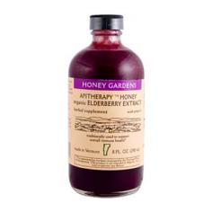 Honey Gardens Apiaries Organic Honey Elderberry Extract with Propolis Description: With propolis Herbal Supplement Traditionally used to support overall immune health Our bees have produced the Apitherapy raw honey used in this extract. This elderberry has long been used in Native America and in the Vermont farm kitchen. Apitherapy honey has never been heated or filtered, and thus it retains the beneficial traces of pollen, propolis, and beeswax which the flowers and bees have put there. Disclaimer These statements have not been evaluated by the FDA. These products are not intended to diagnose, treat, cure, or prevent any disease. Honey Gardens Apiaries Organic Honey Elderberry Extract with Propolis Directions Adults 1 tbsp, Children 6-12 years 2 tsp, Children 2-5 years 1 tsp. Consult a health care provider for children under 1 year and if allergic to bee products. Shake Well. Ingredients: Apitherapy Proprietary Blend (raw honey, organic elderberries, echinacea root extract, organic apple cider vinegar, propolis extract): 18g Other ingredients: pure grain alcohol Apitherapy Proprietary Blend (18g): Raw Honey, Organic Elderberries, Echinacea Root Extract, Organic Apple Cider Vinegar And Propolis Extract.